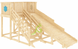 Деревянная зимняя горка Snow Fox, скат 4 м, без окраски  - Спортивный тренажерный интернет магазин Кумитеспорт